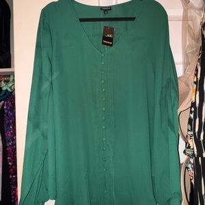 Torrid Kelly Green Button-Down Blouse